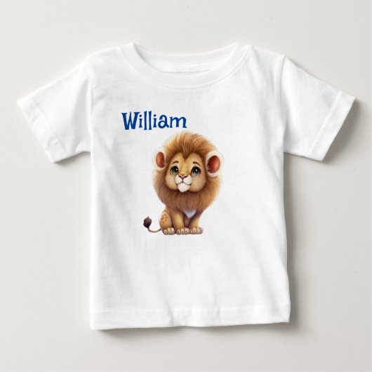 Personalize Baby Lion Baby T-Shirt (Vorderseite)