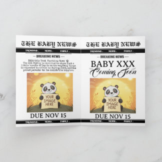 Personalize Baby News Paper Magazine Announcement  Einladung