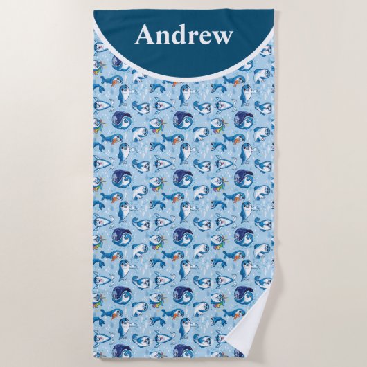 Personalize Baby Seals Beach Towel Strandtuch (Vorderseite)