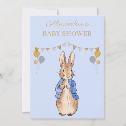 Personalize Baby Shower Peter der Kaninchen Einladung (Vorderseite)