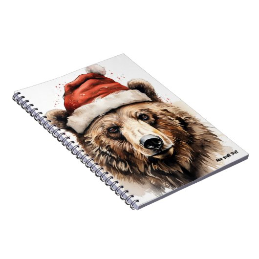 PERSONALIZE: Bären mit Weihnachtsmütze | Notizbuch Notizblock (Rechte Seite)