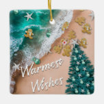 Personalize Beach Weihnachtsschmuck<br><div class="desc">Ideal für ein Geschenk oder um Ihr Weihnachtsthema am Meer/Strand zu stärken. Dieses einzigartige Ornament legt eine skurrile Drehung mit kleinen Gingerbrot Cookies & Ornamente,  die mit der Flut auf den Strand waschen.</div>