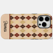 Personalize Beige Argyle iPhone / iPad case (Rückseite (Horizontal))