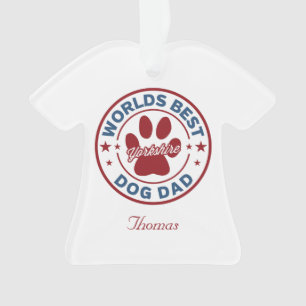 Personalize Best Dog Vater Yorkshire Ornament