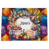 Personalize Birthday Party  Große Geschenktüte (Vorderseite)