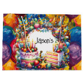 Personalize Birthday Party  Große Geschenktüte (Rückseite)