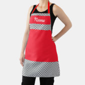 Personalize Black Pinstripe Red Kitchen Koch Schürze (InSitu)