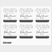 Personalize, Black, White, Baby Dusche, Danke Quadratischer Aufkleber (Blatt)