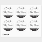 Personalize, Black, White, Baby Dusche, Danke Runder Aufkleber (Blatt)