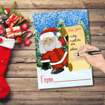 Personalize Blank Christmas Letter for Santa Claus