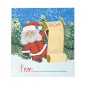 Personalize Blank Christmas Letter for Santa Claus Notizblock (Vorderseite)