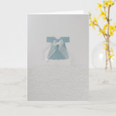 Personalize Blue Baby Jungenkleid mit weißem Bogen Karte (Gelbe Blume)