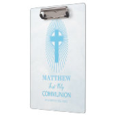 Personalize, Blue First Heilige Kommuny Cross Gast Klemmbrett (Links)