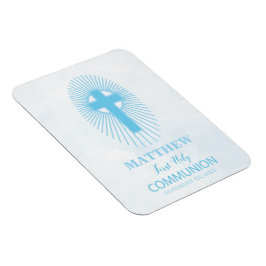 Personalize, Blue First Heilige Kommuny Cross Gast Magnet