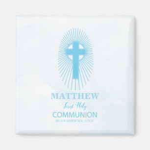 Personalize, Blue First Heilige Kommuny Cross Gast Magnet