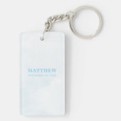 Personalize, Blue First Heilige Kommuny Cross Gast Schlüsselanhänger (Rückseite)