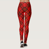 Personalize Bright Elegante Red Christmas Tartan Leggings (Rückseite)