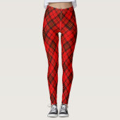 Personalize Bright Elegante Red Christmas Tartan Leggings (Vorderseite)
