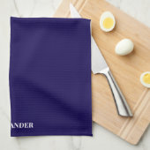 Personalize Bright Royal Blue Schlicht Solid White Geschirrtuch (Viertel Falte)