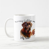 PERSONALIZE Brown Labrador Watercolor Kaffeetasse (Links)