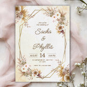 Personalize brown rustic flower weding Invitation Einladung