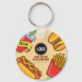 Personalize Business Logo | Hamburger Hotdog Theme Schlüsselanhänger (Vorderseite)