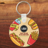 Personalize Business Logo | Hamburger Hotdog Theme Schlüsselanhänger (Vorderseite)