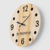 Personalize Butcher Block Wood Große Wanduhr (Winkel)