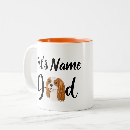 Personalize Cavalier King Charles Spaniel Vater Zweifarbige Tasse (Vorderseite Links)