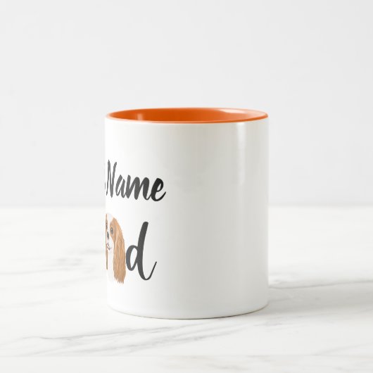 Personalize Cavalier King Charles Spaniel Vater Zweifarbige Tasse (Mittel)