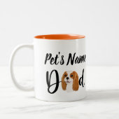 Personalize Cavalier King Charles Spaniel Vater Zweifarbige Tasse (Links)