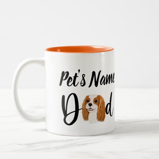 Personalize Cavalier King Charles Spaniel Vater Zweifarbige Tasse (Links)