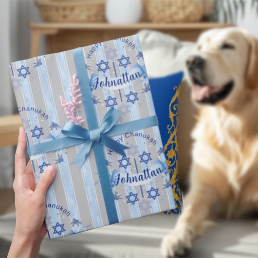 Personalize Chanukah Elegant Wrapping Paper Geschenkpapier
