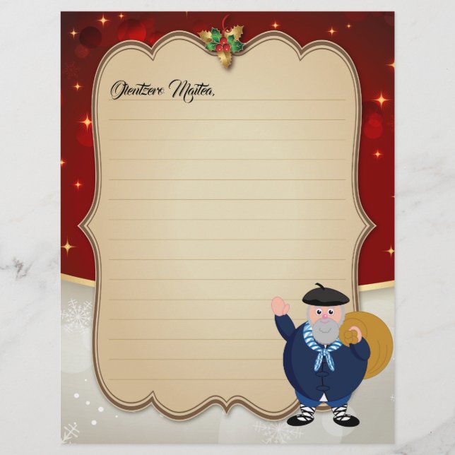 Personalize, Christmas Olentzero Navidad carta: (Vorderseite)