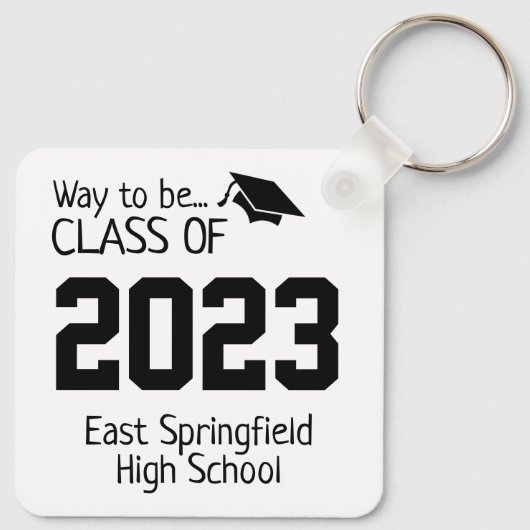 Personalize Class of 2023 Slogan Schlüsselanhänger (Rückseite)