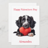 Personalize Cocker Spanel Welppy Valentine Feiertagskarte (Vorne/Hinten)