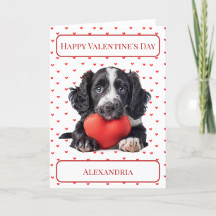 Personalize Cocker Spanisch Welppy Valentine Card Dankeskarte