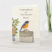 Personalize Congratulations New Job Robin Karte (Vorderseite)