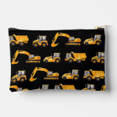 Personalize Construction Trucks Pencil Case Zubehörtasche (Rückseite)