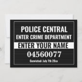 Personalize Custom Mugshot Sign Board Template Karte (Vorderseite)