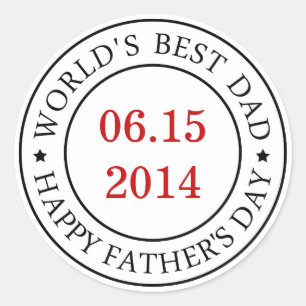Personalize Customizable date - Happy Father's day Runder Aufkleber