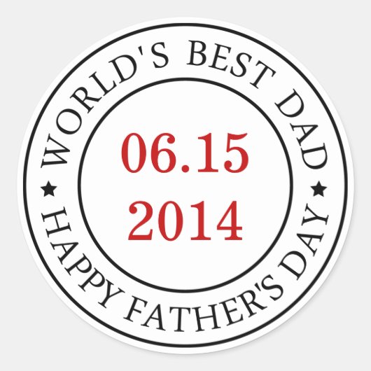 Personalize Customizable date - Happy Father's day Runder Aufkleber (Vorderseite)