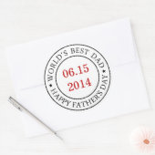 Personalize Customizable date - Happy Father's day Runder Aufkleber (Umschlag)