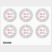 Personalize Customizable date - Happy Father's day Runder Aufkleber (Blatt)