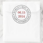 Personalize Customizable date - Happy Father's day Runder Aufkleber (Tasche)