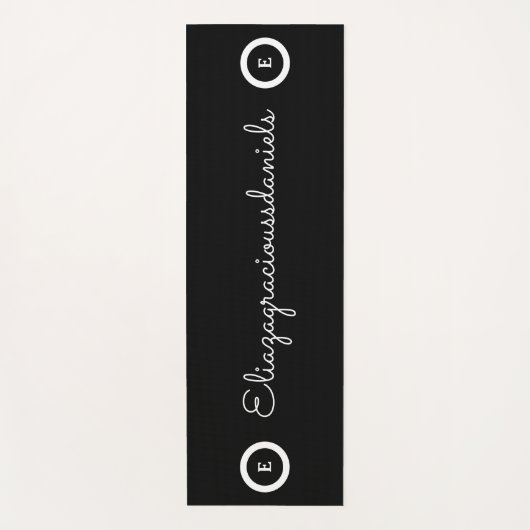 Personalize Cute Name Script And Calligraphy Black Yogamatte (Vorderseite)
