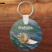 Personalize Cute Surfing Chipmunk Schlüsselanhänger (Vorderseite)