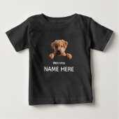 Personalize Cute Welcome Puppy Baby T-shirt (Vorderseite)