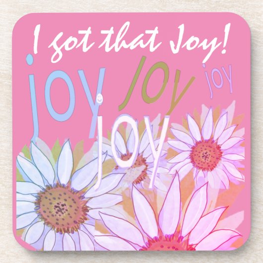 Personalize Daisy: Floral Joy, Joy, Joy! Getränkeuntersetzer (Vorderseite)