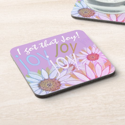Personalize Daisy: Floral Joy, Joy, Joy! Getränkeuntersetzer (Linke Seite)